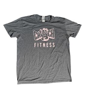 Crunch Fitness Gray T-Shirt with Pink Graphic